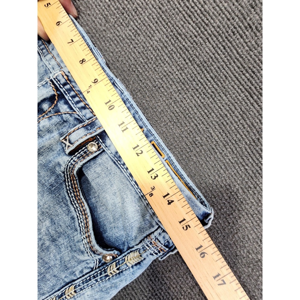 Rock Revival Luz Bootcut Jeans Women 29 Blue Acid Wash Embellished Y2K - Picture 11 of 13